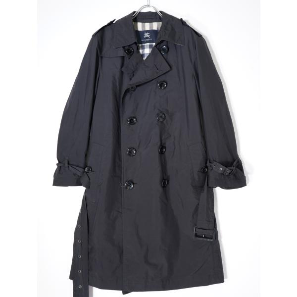 【近年モデル】バーバリーロンドン　トレンチコート　ナイロン　メガノバチェック　黒 BURBERRY LONDONバーバリー ロンドン 裏地ノバチェック 定番