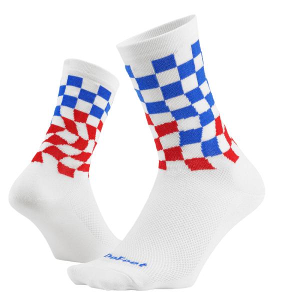 DeFeet ディフィート サイクリングソックス AI 6インチ CHECKERED PAST WHITE Mサイズ
