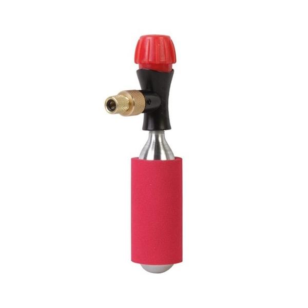 ・米式/仏式用 (付属のノズルで仏式に対応)・チューブのバルブにねじ込んで使用<開閉について>・少しの回転で出ます、ゆっくりとバルブ・レバーを開けて使用ください。・ご使用前、CO2ボンベをヘッドにねじ込む際は必ずバルブが完全に閉...