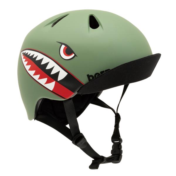 bern バーン キッズヘルメット NINO ニノ 日本限定カラー マット モスグリーン フライングタイガー XS/S(48cm-51.5cm)