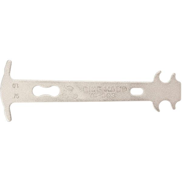 ■商品情報・チェ-ンの伸びを計測し交換を判定する。・7速~11速対応・0.75%と1.0%を計測・チェーンにセットして先端がはまれば交換時期。※商品画像はイメージです。