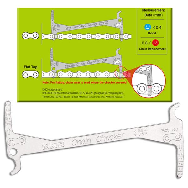 ・チェーンの種類によって、計測向きを変えることにより従来のプレート(シマノ、KMC、スラム)とスラム フラップトップ 両方のチェーンの伸びを計測できるチェーンチェッカー・チェーンの交換時期が変わりやすくしているアイコン表記やメモリは前モデル...