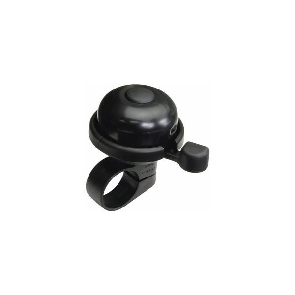 シンプルな見た目のベル。■商品情報・取付可能径：Φ22.2mm・外径：46mm・ワン素材：アルミ合金・カラー：ブラック(HOB04100)