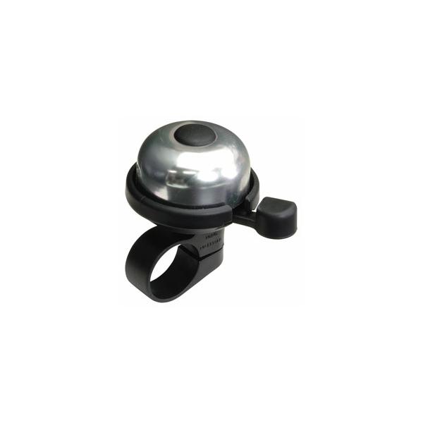 シンプルな見た目のベル。■商品情報・取付可能径：Φ22.2mm・外径：46mm・ワン素材：アルミ合金・カラー：シルバー(HOB04101)