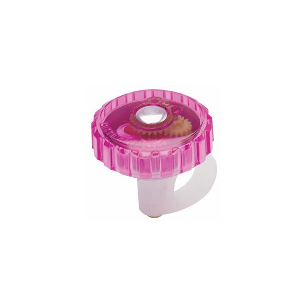 外輪を回して音を鳴らすタイプのベル。■商品情報・ワン素材：アルミ合金・取り付け可能径：Φ22.2mm・外径：47mmカラー・ピンク(HOB04604)