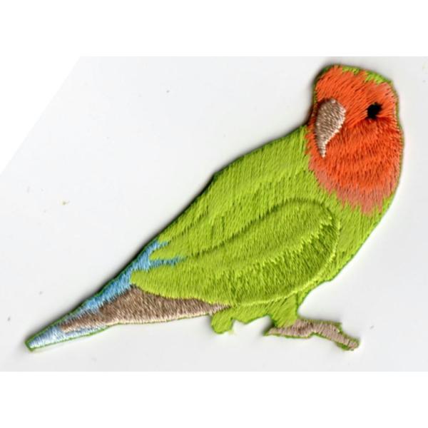 刺繍アイロンワッペン鳥 インコ（コザクラインコ）