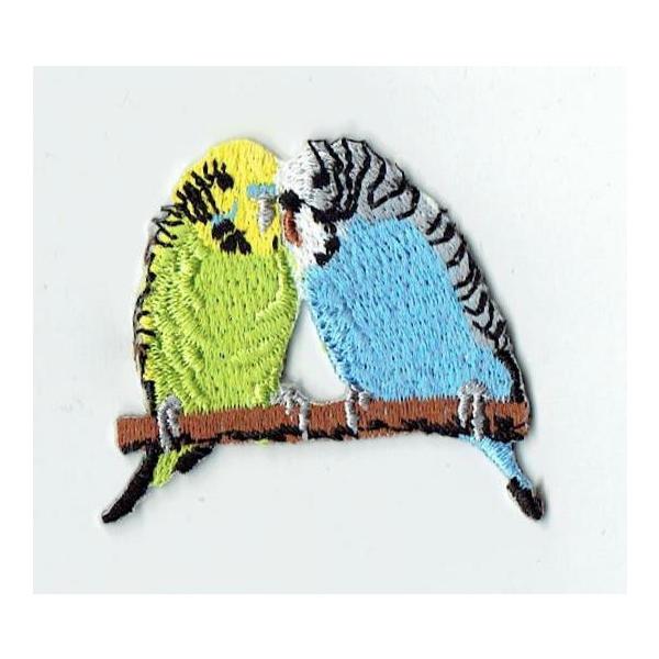 インコ家族様オーダー品 刺繍アイロンワッペン鳥（セキセイインコ・ペア） : FIND Corp. - 通販