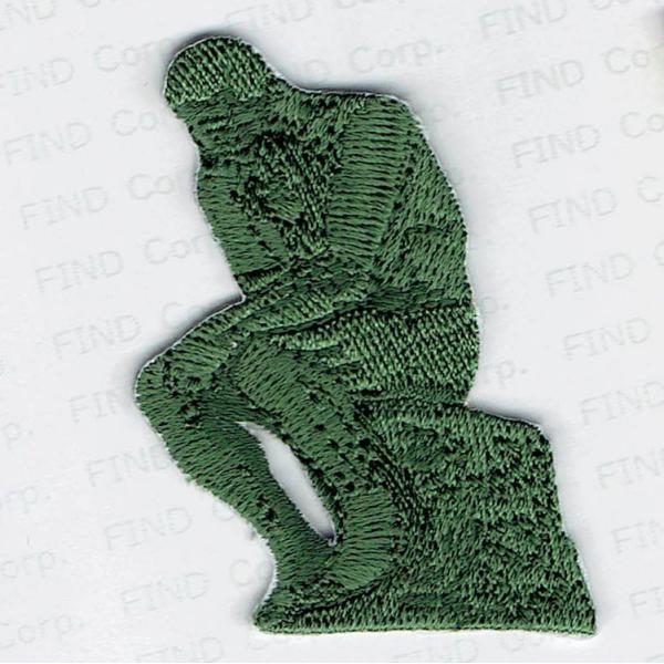 刺繍アイロンワッペン（考える人）