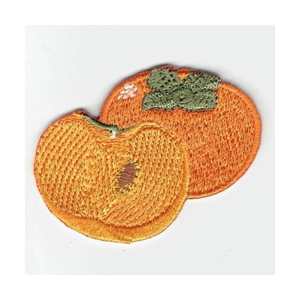 刺繍アイロンワッペンフルーツ（柿）