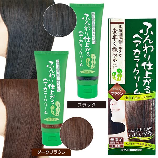 とろ商品 白髪染め クリームタイプ 緑色 複数本 ブレーンコスモス ふんわり仕上がるヘアカラークリーム 200g (全国一律