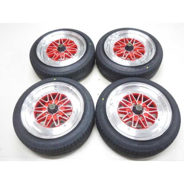 スターシャーク14インチ＋38 ６Ｊ　PCD100 155/55/14　山口県 新品 復刻版 タイヤ付 軽四 軽トラ サイズ スターシャークII 赤 14