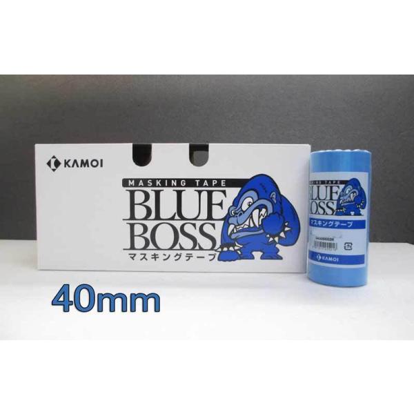 カモ井マスキングテープブルーボス40㎜6箱 BLUE BOSS マスキングテープ 40mm×18m (30個入）/ KAMOI 車両塗装用