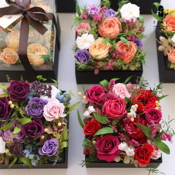 ＆BOXL プリザーブドフラワー 母の日 ボックスフラワー フラワーボックス プレゼント 花 誕生日 新築祝い 開店祝い お礼  退職祝い 送別祝い ペット