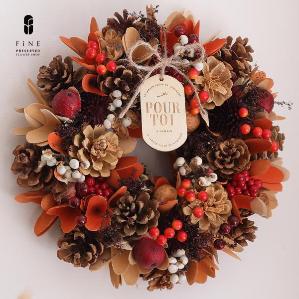 オータム輸入リース Mサイズ プレゼント ドライフラワー
