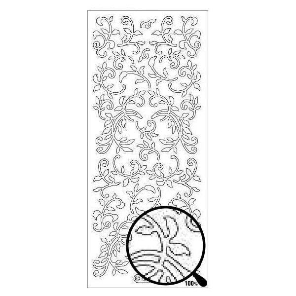 スターフォームグリッターステッカー　銀ラメ（金縁どり）　1283GLS