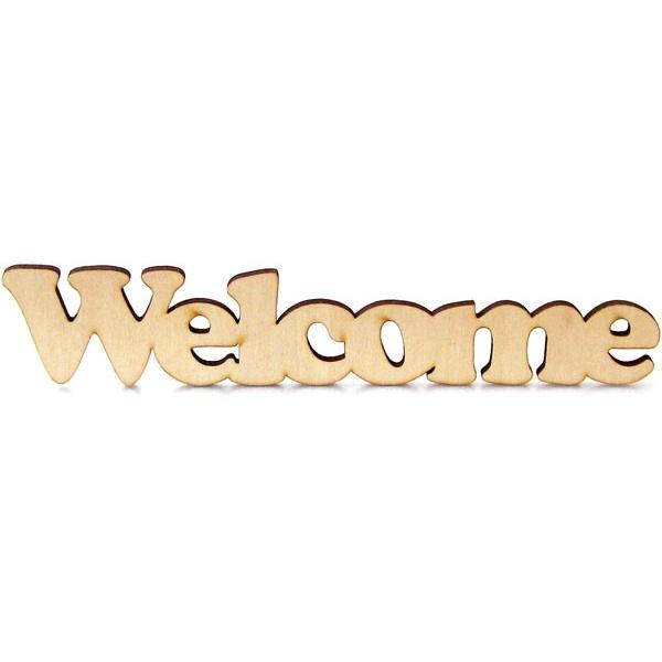 無塗装白木素材 レーザーカット WELCOME 545-0204