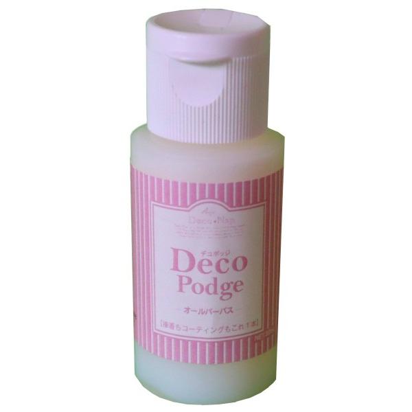 ☆デコポッジ：デコナップ（ペーパーナプキン）を貼るとき使用するグルー＆ニス。これ１本で接着もコーティングもできます。☆容量：30ml☆成分：アクリル☆半つやの効果☆仕上げ剤＆接着剤☆他のものより接着力とコーティング力に優れているので、ガラス...