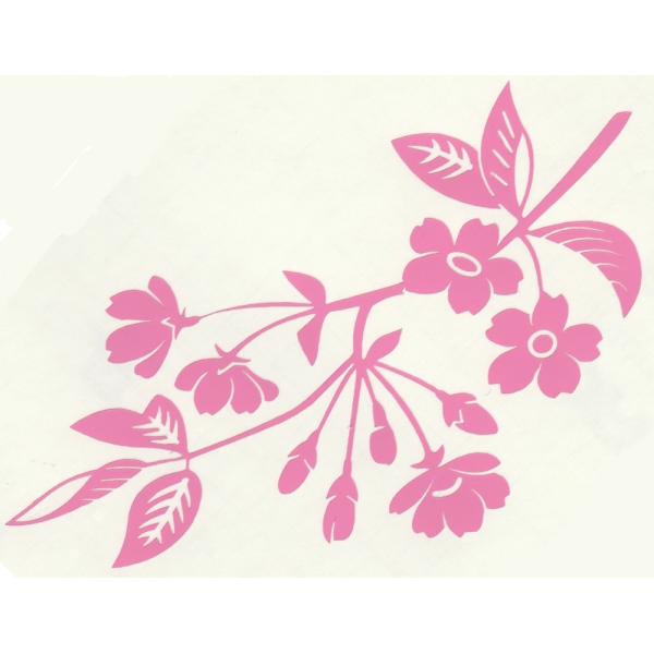 ファインホームのカッティングステッカー　桜　100タイプ　　横幅100x縦77mmサイズ　cs-081-100