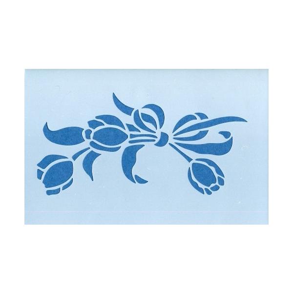 ファインホームのステンシルシート　チユーリップとリボンMサイズ　fh-038m