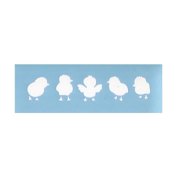 ファインホームのステンシルシート　並んだひよこLサイズ　fh-154L