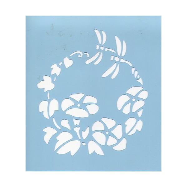 ファインホームのステンシルシート　アサガオととんぼ LLサイズ　fh-234LL