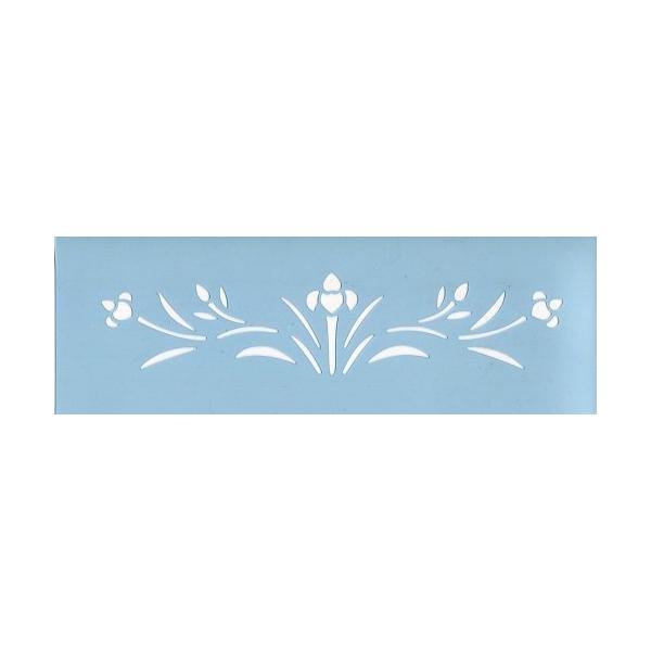 ファインホームの特大ステンシルシート　ステンシル部分の長さ58cm特大サイズ　壁・家具・ドアのワンポイント　580×134　アイリスのボーダー　fh-274bs