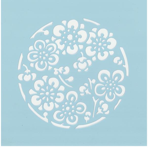 ファインホームのステンシルシート　丸に梅　Lサイズ　fh-496L