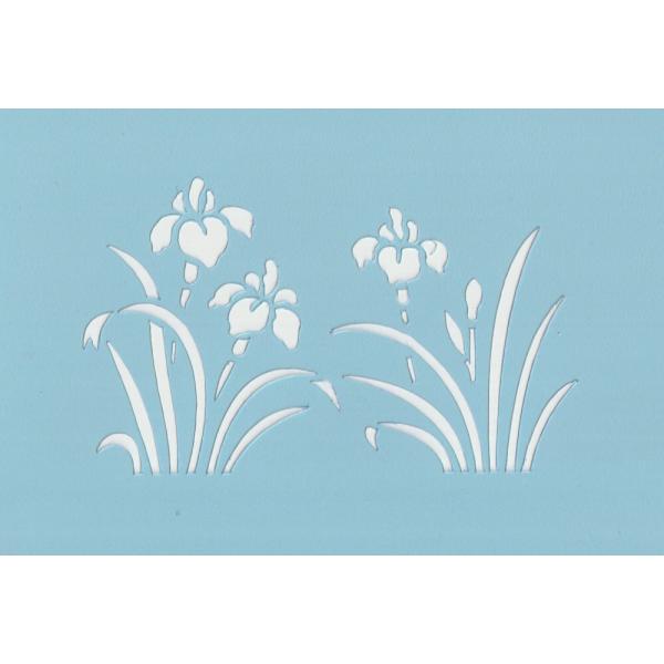 ファインホームのステンシルシート　あやめMサイズ　fh-509M