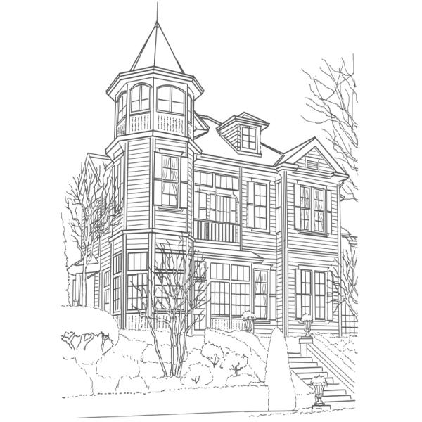 ファインホームのシルクスクリーン　ハーフサイズ　sis-200　洋館　外交官の家