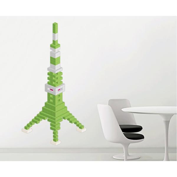 送料無料 東京ステッカー ウォールステッカー 転写式 ブロック タワー Lサイズ 買い物 Ts 00 Cl ライムグリーン
