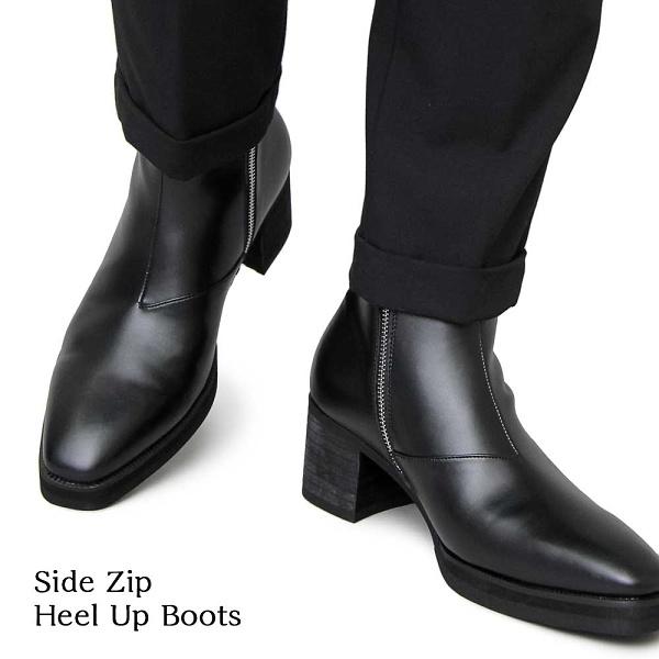 ヒールブーツ 足長 身長up メンズ ブーツ サイドジップ ロングノーズ ショートブーツ Glabella グラベラ 送料無料 Glbb 190 ファインストア 通販 Yahoo ショッピング