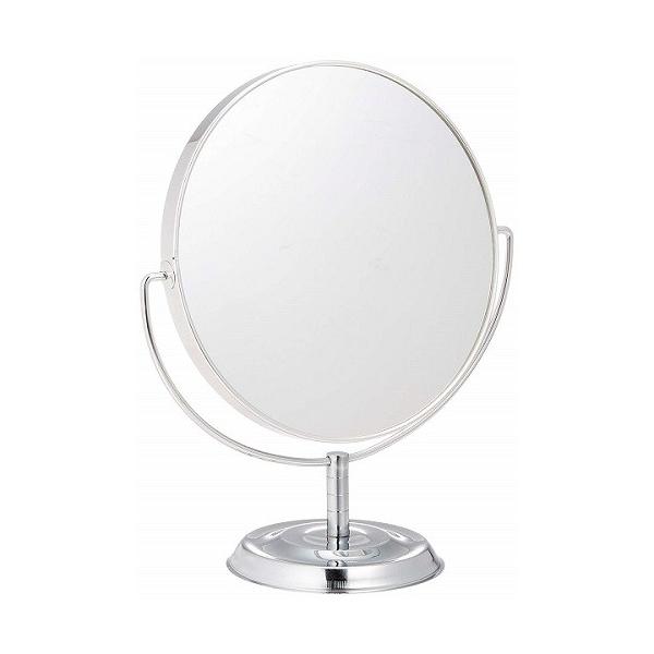 丸型片面拡大鏡付(約5倍)スタンド部分が丸くおしゃれ!　拡大鏡でメイクも完璧な仕上がりに!　●原産国:日本　 ●内容量:1個 　●サイズ:約W17.3×D8.7×H19.8cm　 ●本体重量:約250g 　●素材・材質:フレーム/アルミニウ...