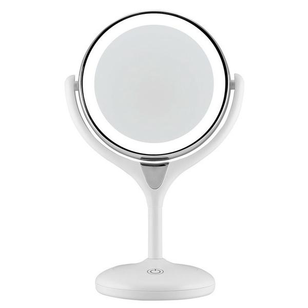 明るく照らしてメイクが出来るお化粧用スタンドミラー☆彡普通鏡で普段のメイク、10倍拡大鏡で細かい部分のお化粧やお肌の状態も確認出来ます。・LEDライト付きなので明るく照らし出してくれます。・タッチセンサー機能搭載、ライトのON/OFFや無段...