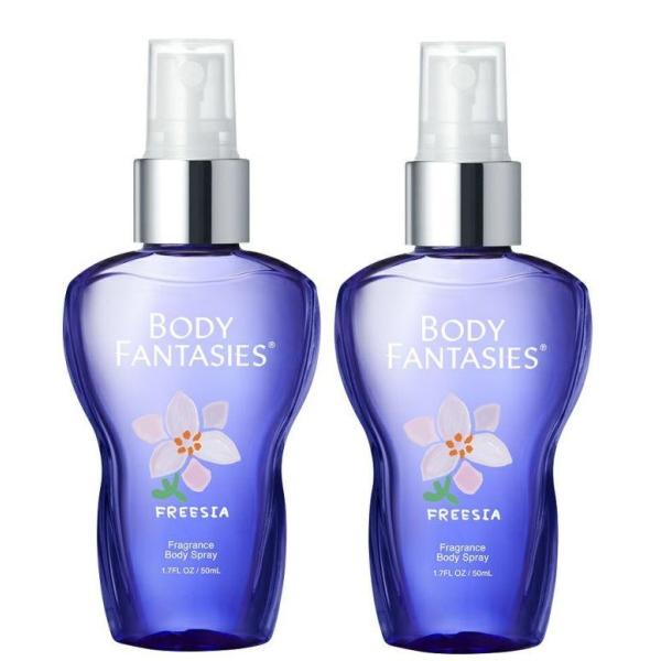 【お得な2個セット】ふんわり優しいフリージアの香りフリージアにローズやスズランが加わった優しい香り気軽に使えるボディスプレー。いつでもどこでもシュッと一吹きするだけで、お気に入りの香りに包まれます。種類豊富なボディファンタジーなら朝・昼・夜...