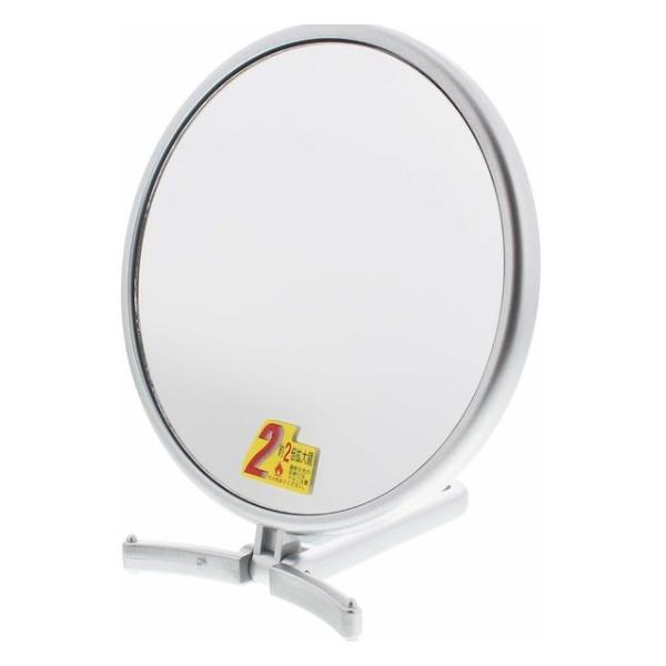 手鏡、折立ミラーとして使えます。便利な拡大鏡と等倍鏡付のWミラータイプです。◎カラー：シルバー■生産地：日本■素材・成分：鏡・スチロール樹脂