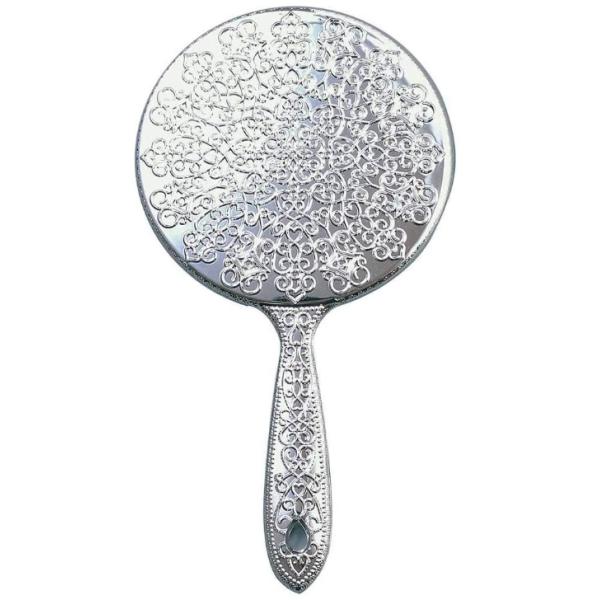 キラキラゴージャスお姫様ハンドミラー生産国:日本重量:121g材質:ガラス鏡、ABS樹脂サイズ:鏡直径/12.2cm 枠/13×24.5×1cm
