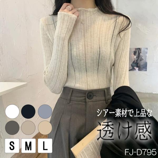 シースルーハイネック　完売品　値下げしました！ シアートップス シースルー ハイネック[品番：KPDW0000192]｜Carpe
