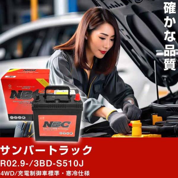 車 バッテリー スバル サンバートラック R02.9-/3BD-S510J 4WD/充電制御車標準・寒冷仕様 適合参考 NBCプレミアム M-55(B20L)【