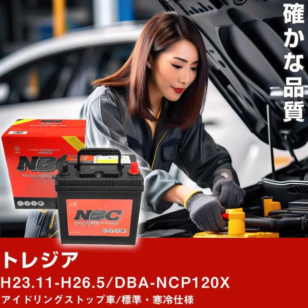 車 バッテリー スバル トレジア H23.11-H26.5/DBA-NCP120X アイドリングストップ車/標準・寒冷仕様 適合参考 NBCプレミアム Q-95