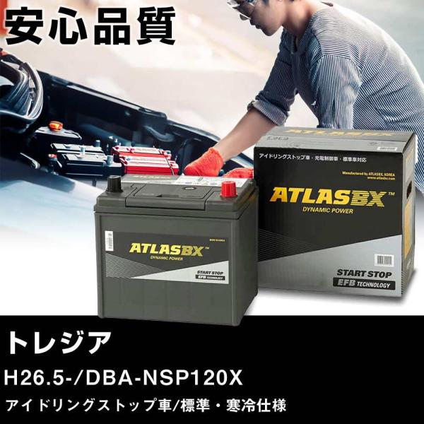 車 バッテリー スバル トレジア H26.5-/DBA-NSP120X アイドリングストップ車/標準・寒冷仕様 適合参考 アトラス SE S-95(D26L)【