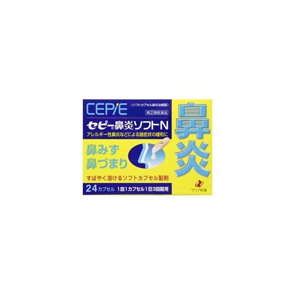 他サイト： 「指定第2類医薬品」「ゼリア新薬」セピー鼻炎ソフトN24カプセルの商品画像