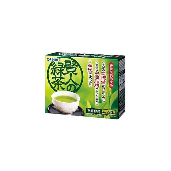 【２個】ORIHIRO 賢人の緑茶 120g(4g×30本)　機能性表示食品 食後の血糖値や中性脂肪が気になる方 血圧が高めの方 手軽 粉末 デキストリン GABA 送料無料