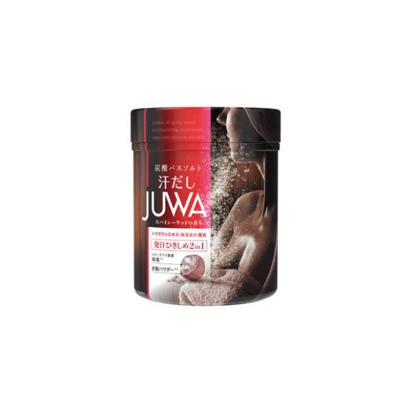 ・じゅわっと弾ける炭酸＋海塩。発汗ひきしめ２ｉｎ１の新感覚バスソルト。・サウナのようにじゅわっと汗だし！気分がスッキリととのいます。・スパイシーウッドの香り：ウッドブラウンのお湯（透明湯タイプ）