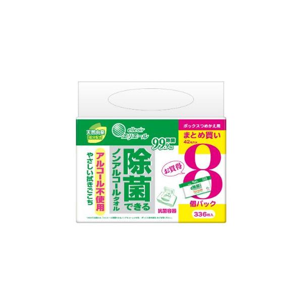 他サイト： 「大王製紙」　除菌できる　ノンアルコールタオル　つめかえ　42枚×8パックの商品画像