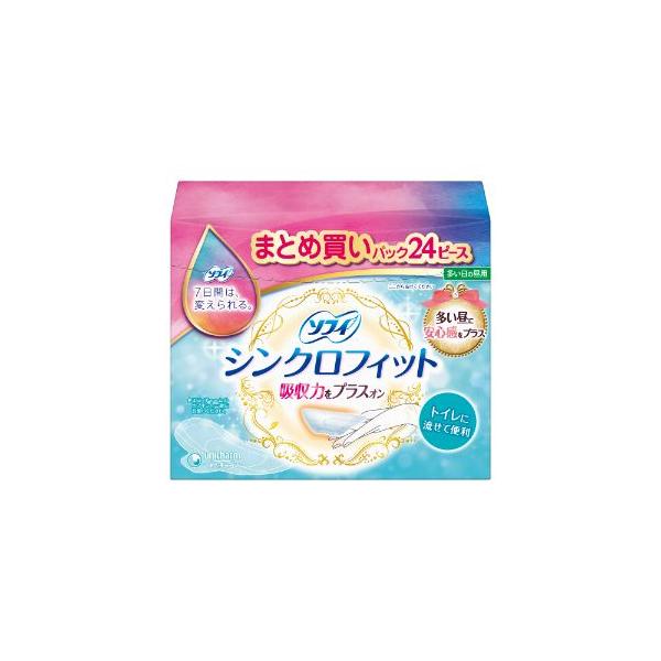 ナプキンでもタンポンでもない、第３の生理用品シンクロフィット。ナプキンとカラダの間のあのスキマにはさんで、いつものナプキンに吸収力をプラスオン。だから、自分のペースで替えられない時もモレ安心。しかもトイレに流せる。