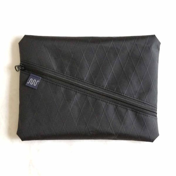 フィンガージョイント・X-Pac フラットポーチ ブラック L アウトドア