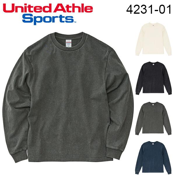 【S-XL】6.2オンス オープンエンド フェードウォッシュ ロングスリーブ Tシャツ (2.1インチリブ) UNITED ATHLE ユナイテッドアスレ ロンT 長袖 メンズ 4231-01