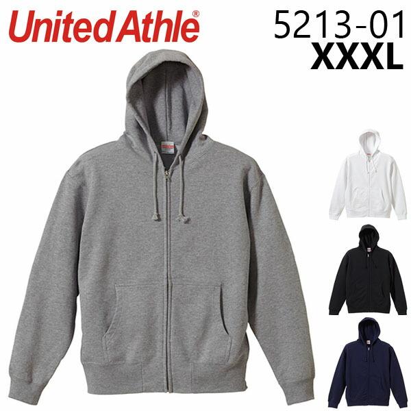 【XXXL】スウェット フルジップ パーカー UNITED ATHLE ユナイテッドアスレ 10オンス 裏毛 裏パイル メンズ 男女兼用 ジップパーカー シンプル 5213-01