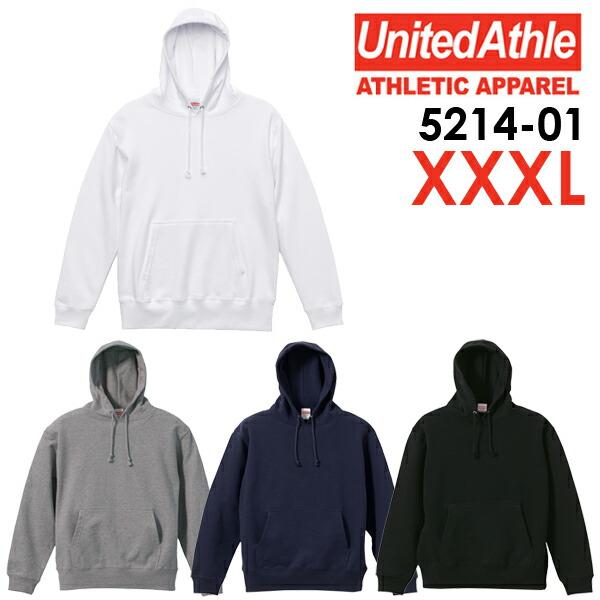 XXXL【4色】10オンス スウェット プルオーバーパーカ  UNITED ATHLE ユナイテッドアスレ【5214-01】裏毛 裏パイル メンズ 男女兼用 ビッグサイズ 大きい 大きめ