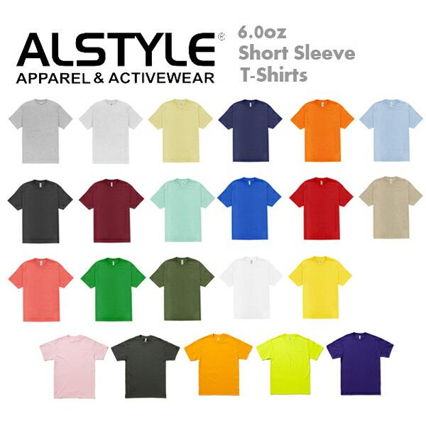 カラー1【2XL（XXL）】ALSTYLE (アルスタイル)6.0oz ショートスリーブ Ｔシャツ 1301 AAA 半袖 ネックリブシングルステッチ american apparel 無地半そでメンズ